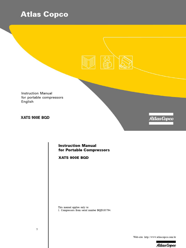 XATS 900E BQD Compressor Manual | PDF | Valve | Personal Protective ...