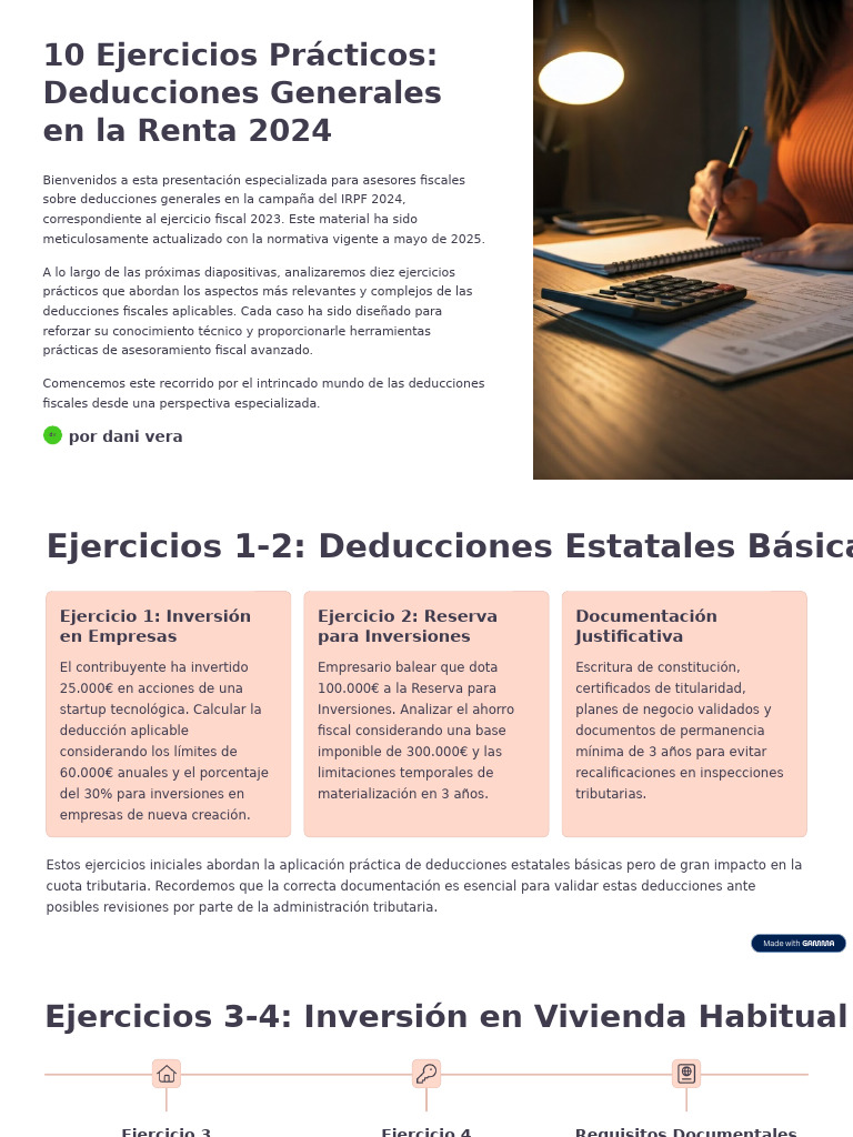 10 Ejercicios Practicos Deducciones Generales en La Renta 2024 | PDF ...