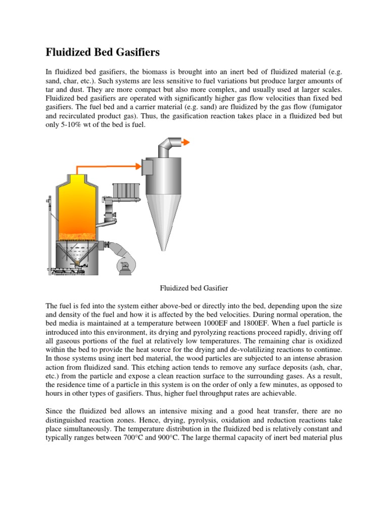 Fluidized Bed Gasifiers Explained | PDF | Gasification | Biomass