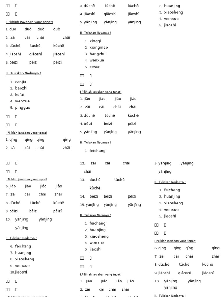 Tes Pinyin | PDF