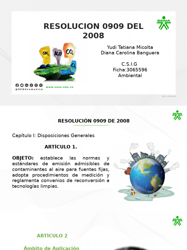 Resolución 0909 de 2008 | PDF | Contaminación | Contaminante