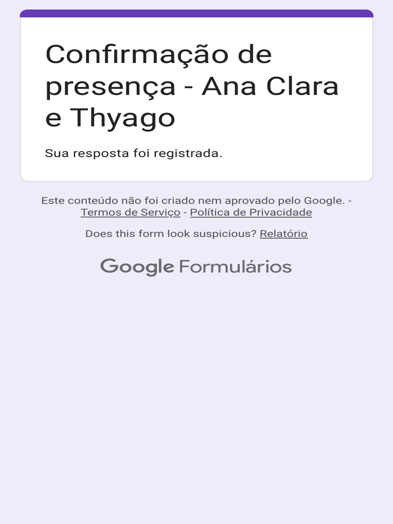 Confirmação de Presença - Ana Clara e Thyago 3 | PDF