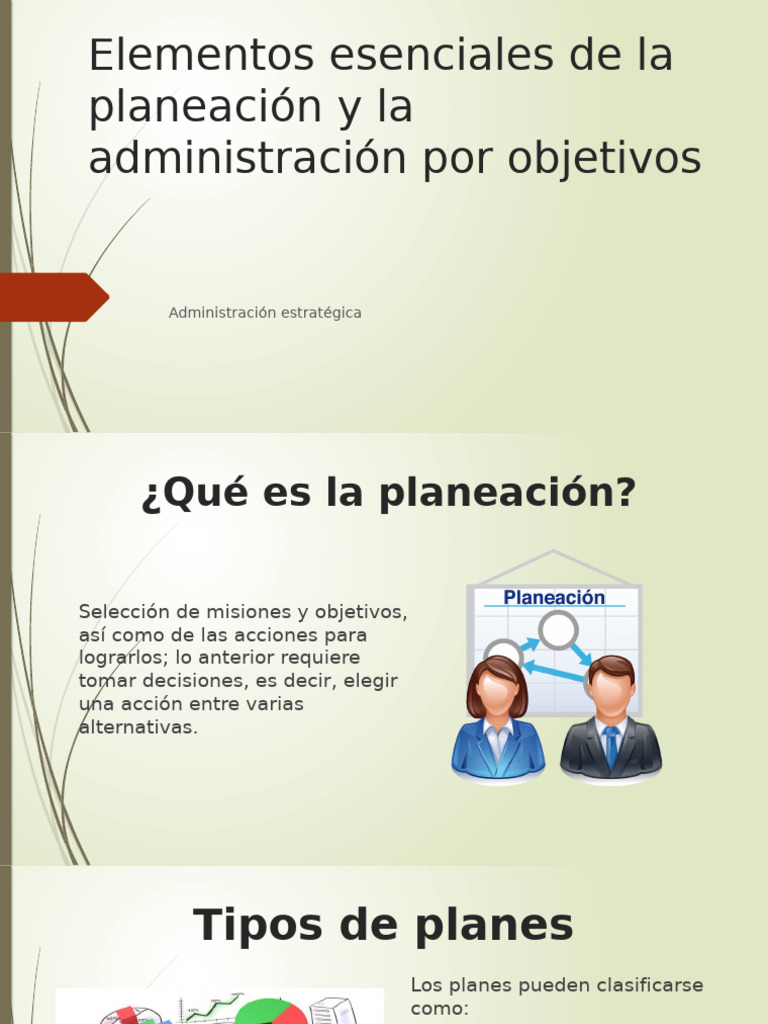 Elementos Esenciales de La Planeación y La Administración | PDF ...