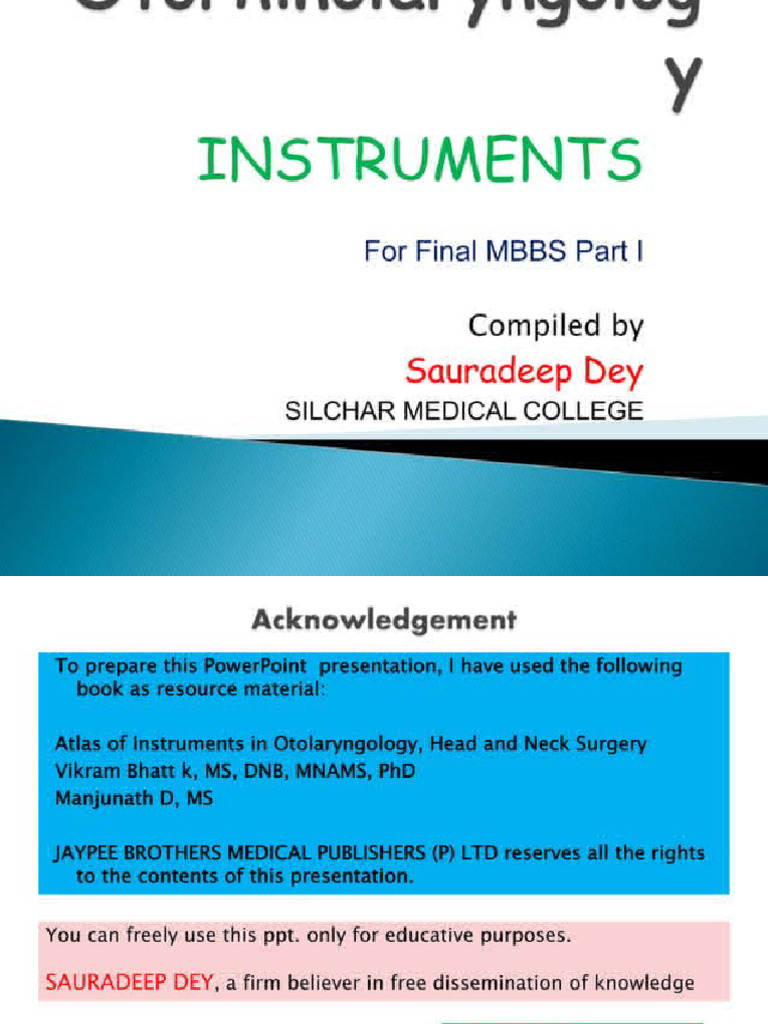 ENT All Instruments With Description | PDF