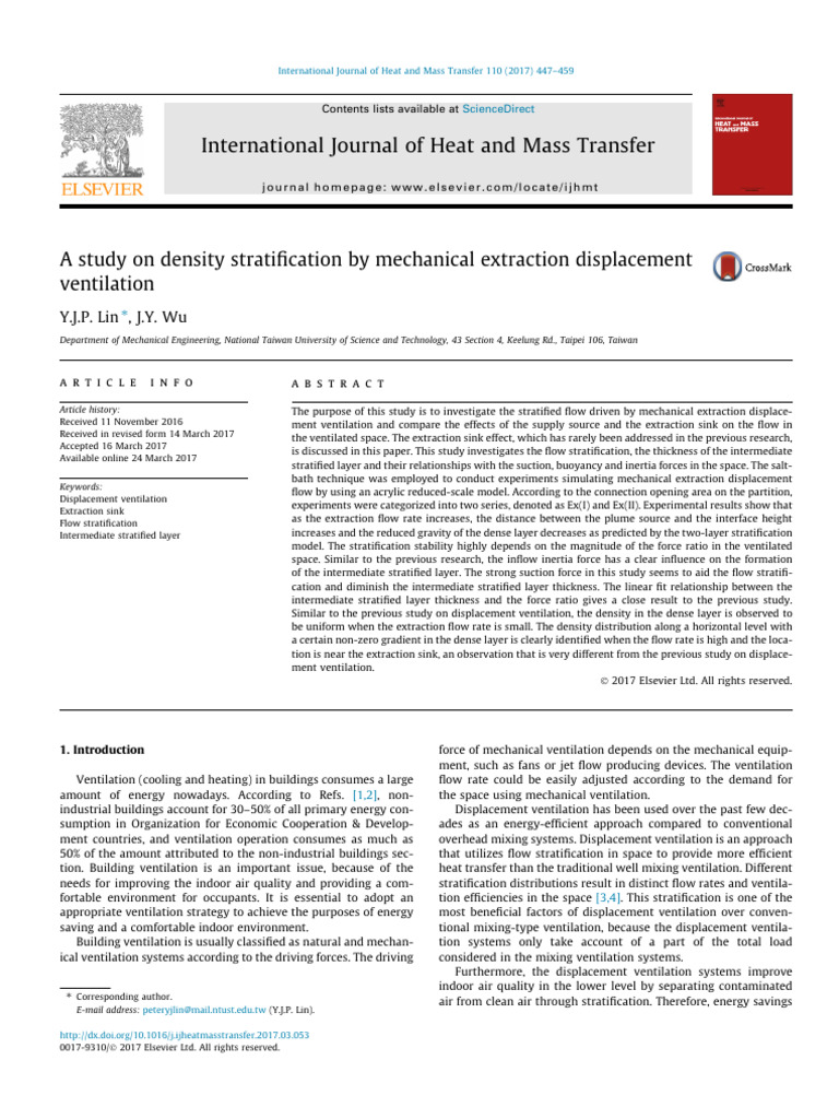 Density Stratification in Ventilation Systems | PDF | Ventilation ...