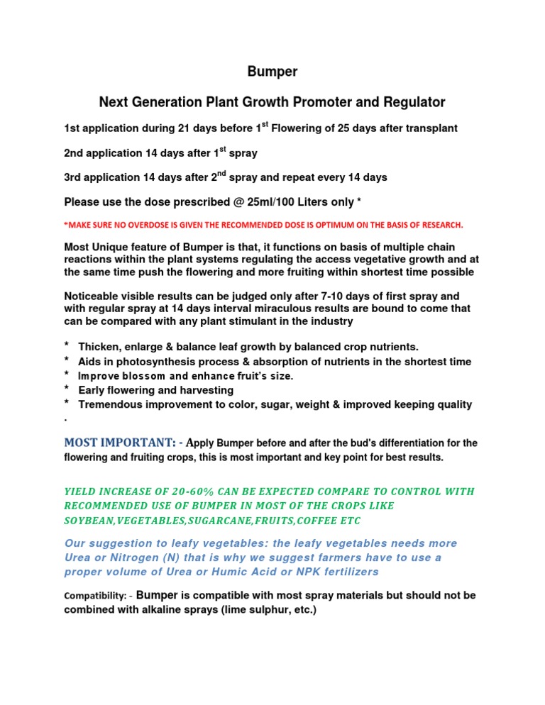 Bumper Suggested Application and Benefits PDF