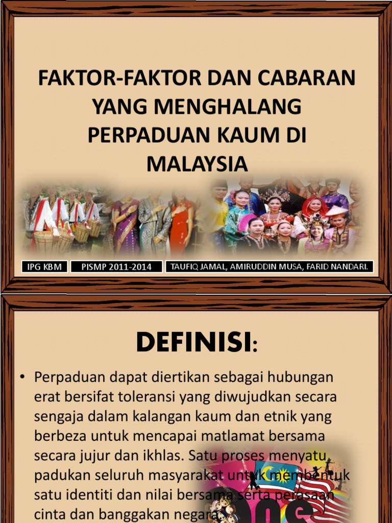 Faktor Penghalang Perpaduan Di Malaysia Pdf