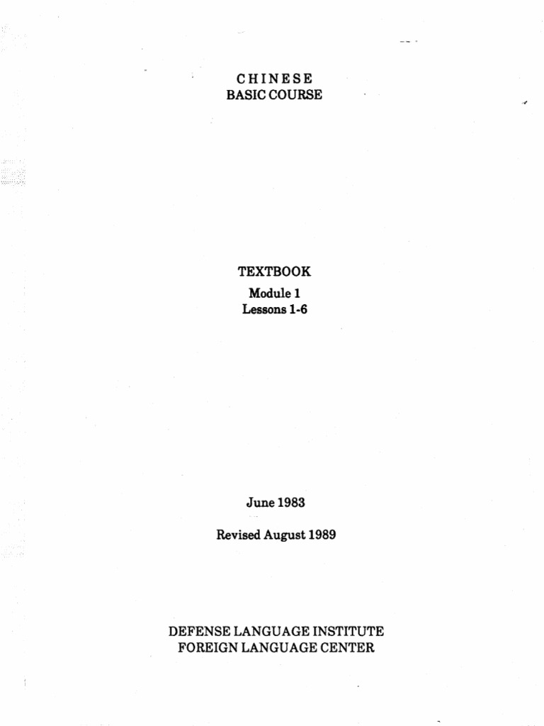 Basic Mandarin Course Module 1 Out Of 10 Pdf