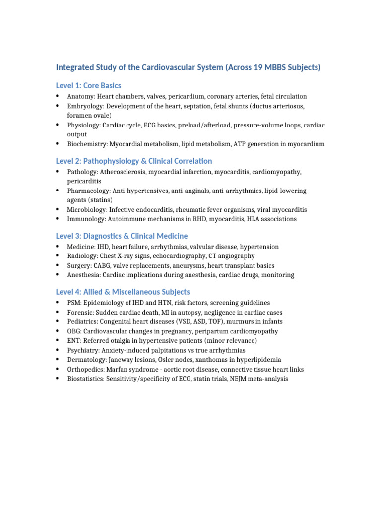 Comprehensive Cardiovascular Study Guide | PDF