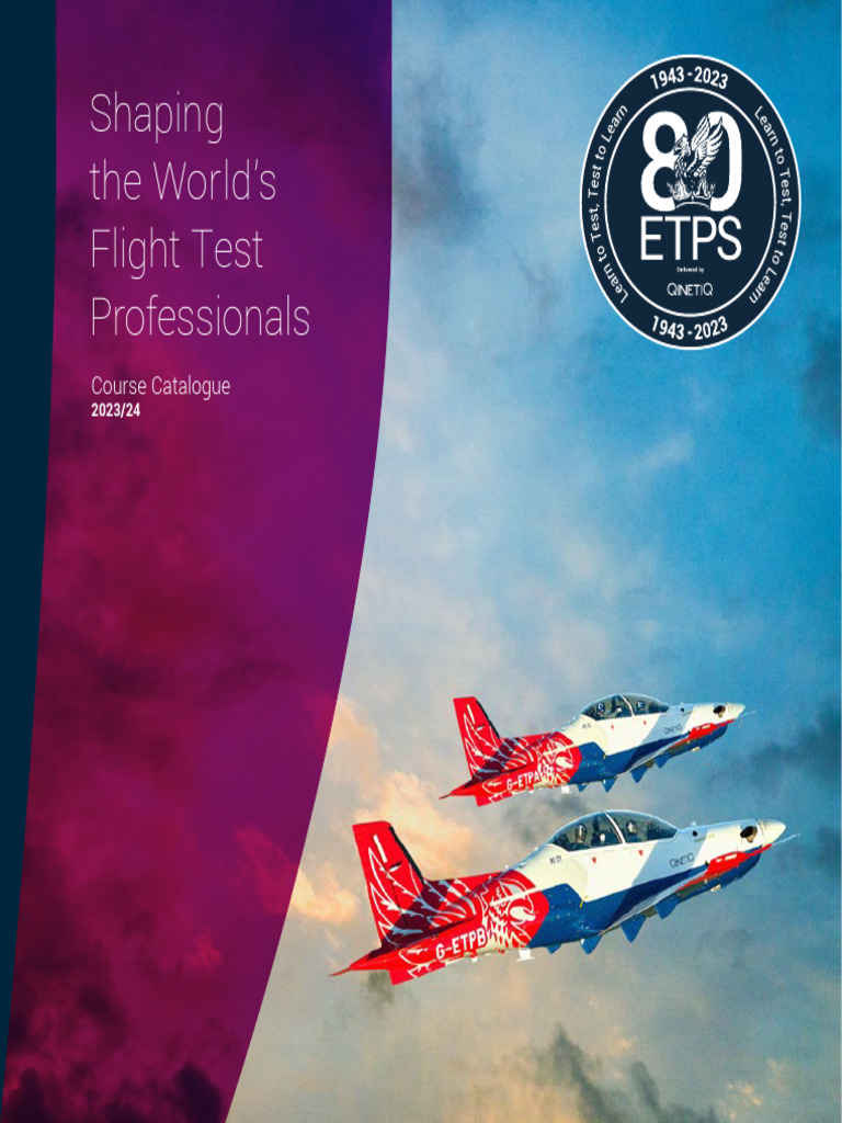 ETPS Flight Test Training Catalogue 2023/24 | PDF | Flight Test | Aircraft