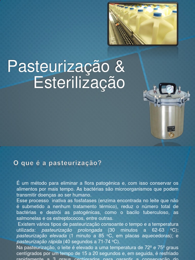 Pasteurização e Esterilização | PDF | Esterilização (Microbiologia ...