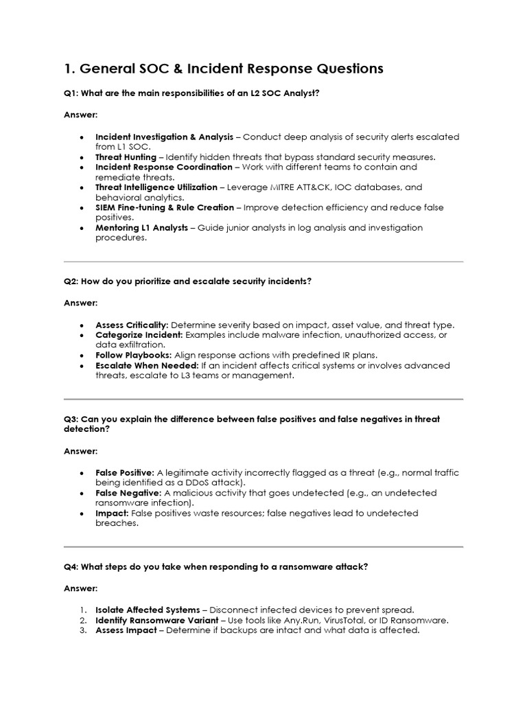 SOC Analyst Security Playbook Guide | PDF | Transmission Control ...