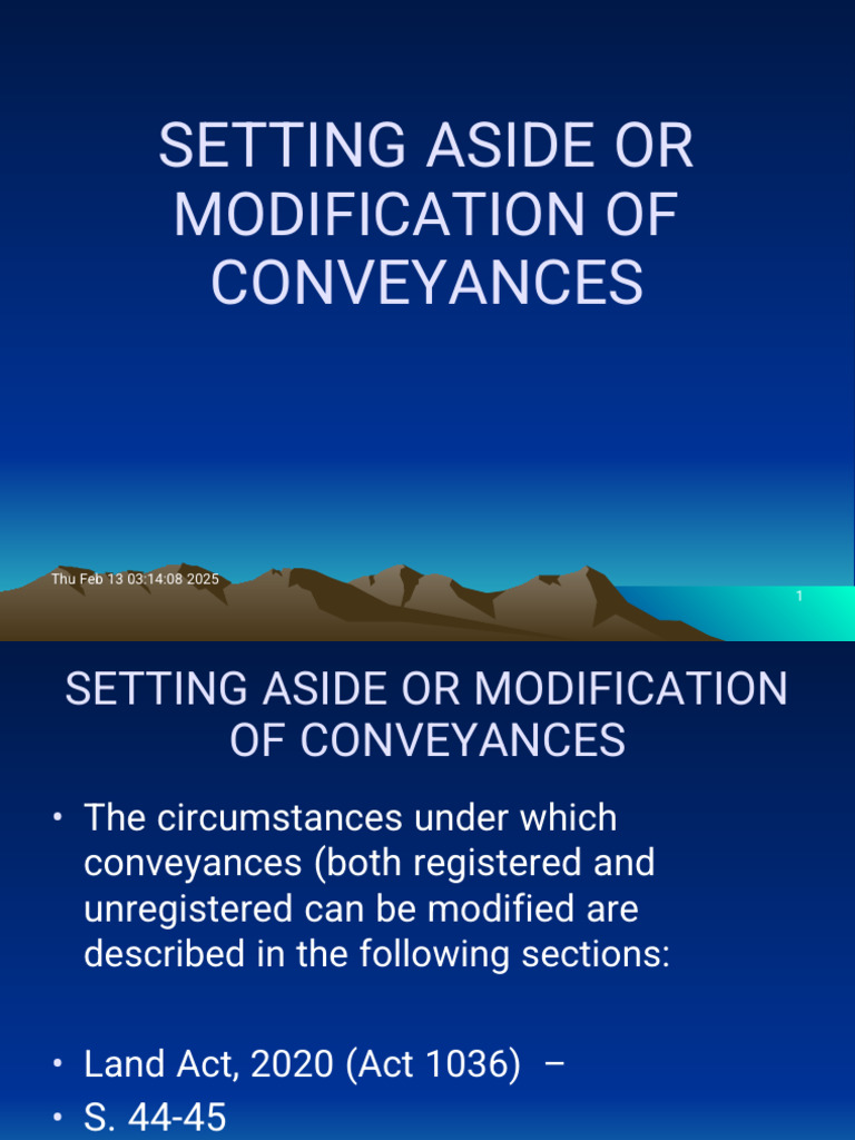 Setting Aside Conveyances: Legal Grounds | PDF | Civil Law (Common Law ...
