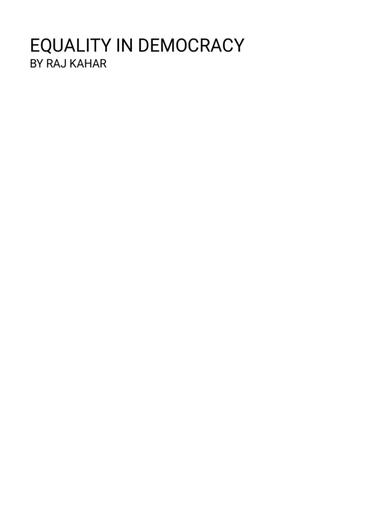 Equality in Democracy | PDF