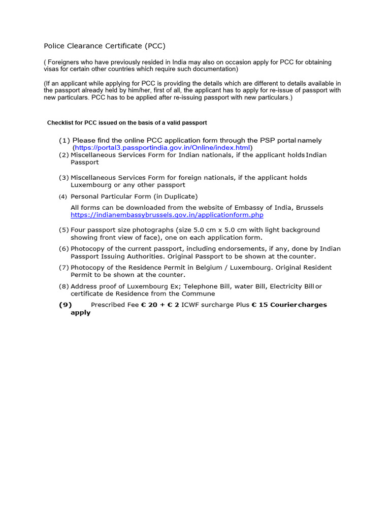 Police Clearance Certificate Pdf