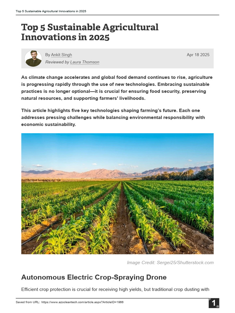Top Sustainable Ag Innovations for 2025 | PDF | Agriculture ...