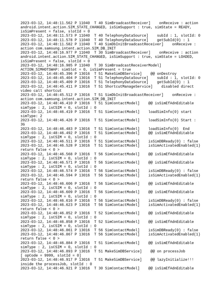 SIM State Change Log Analysis | PDF