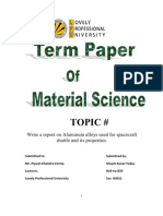 55351065 a Report on Alluminium Alloy Used for Spacecraft Shuttle and Its Properties