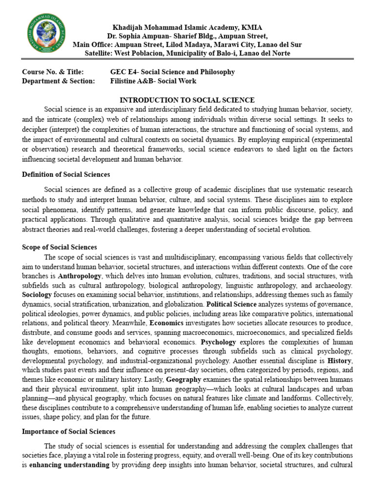Introduction to Social Science Overview | PDF | Social Sciences | Science