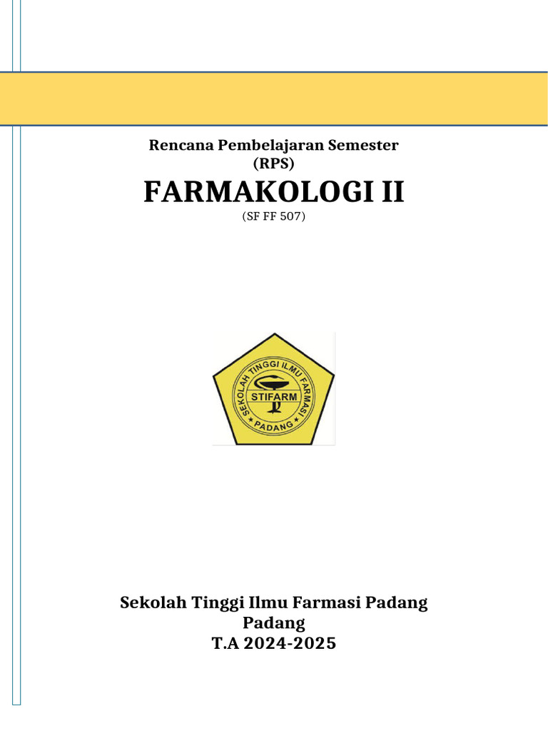 RPS Farmakologi Ii 2024-2025 | PDF