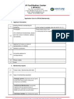 IP Facilitation Center (Ipface) : Application Form For IPFACE Membership