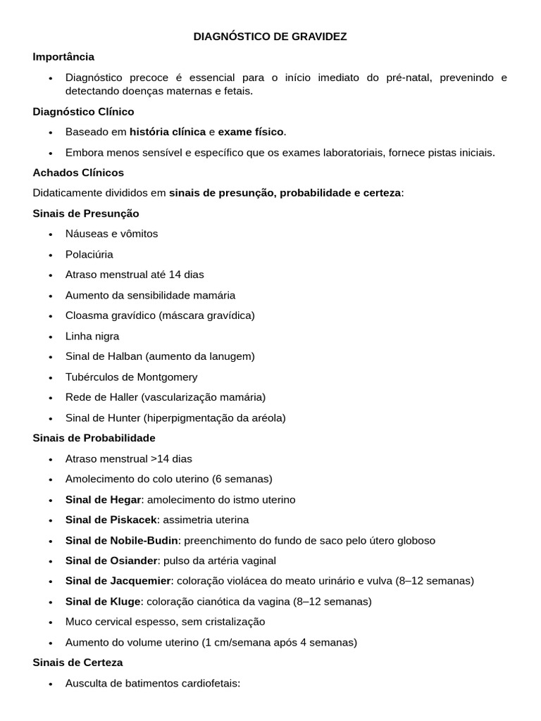 Diagnóstico Precoce de Gravidez: Métodos e Sinais | PDF | Gravidez ...