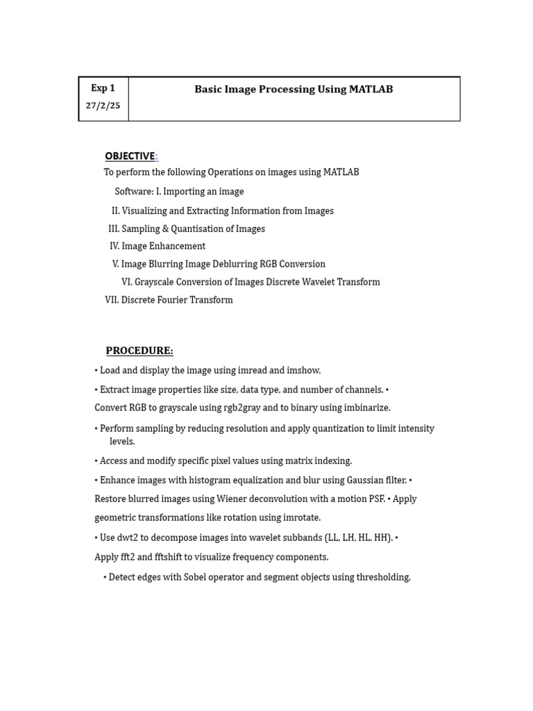 Basic Image Processing with MATLAB | PDF | Computer Graphics | Signal ...