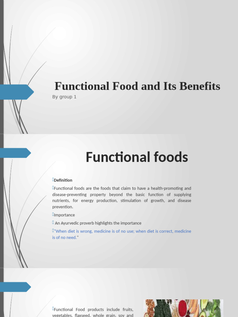 Benefits of Functional Foods Explained | PDF | Foods | Whole Grain