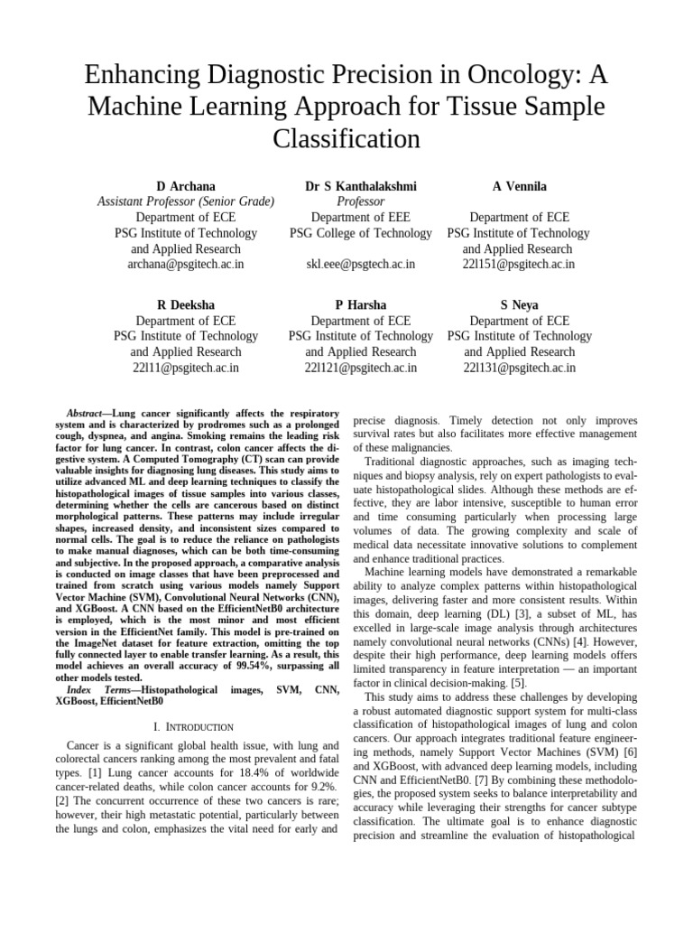 Enhancing Diagnostic Precision in Oncology - 1 | PDF | Deep Learning ...