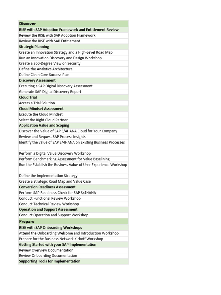 RISE with SAP Adoption Framework Guide | PDF | Analytics | Cloud Computing