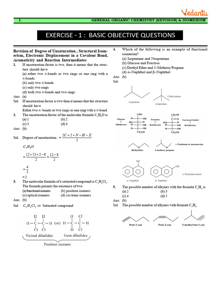 Isomerism in Organic Compounds | PDF | Aromaticity | Conformational ...