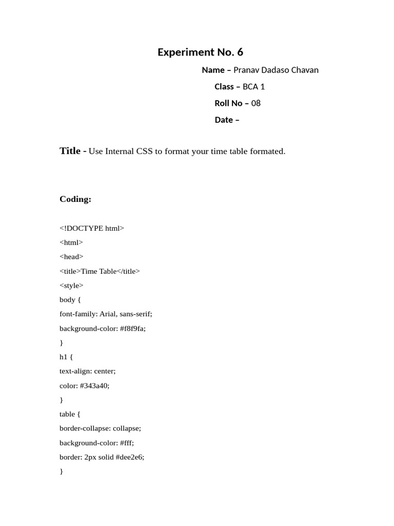 Exp 6 WT | PDF