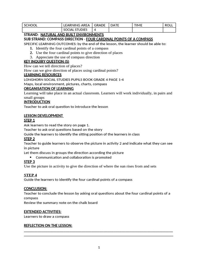 Grade 4 Social Studies Lesson Plans Term 1 2 and 3 Longhorn Social ...