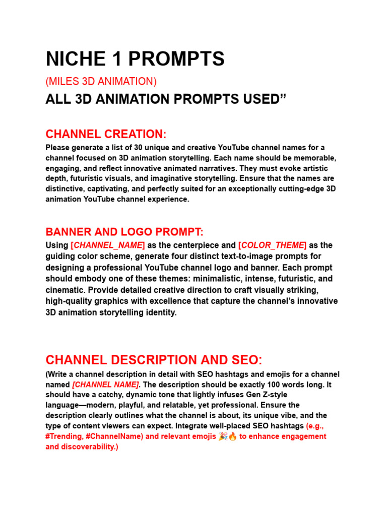Creative 3D Animation Channel Ideas | PDF | 3 D Computer Graphics | Color