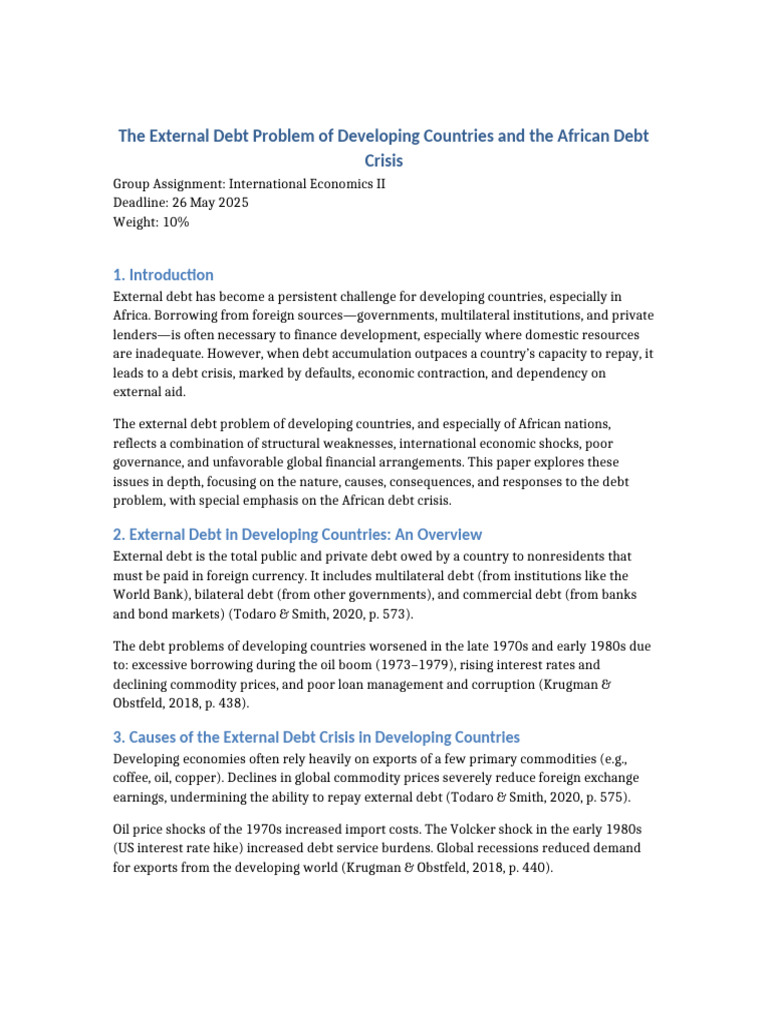 African External Debt Crisis Explained | PDF | Debt | International ...