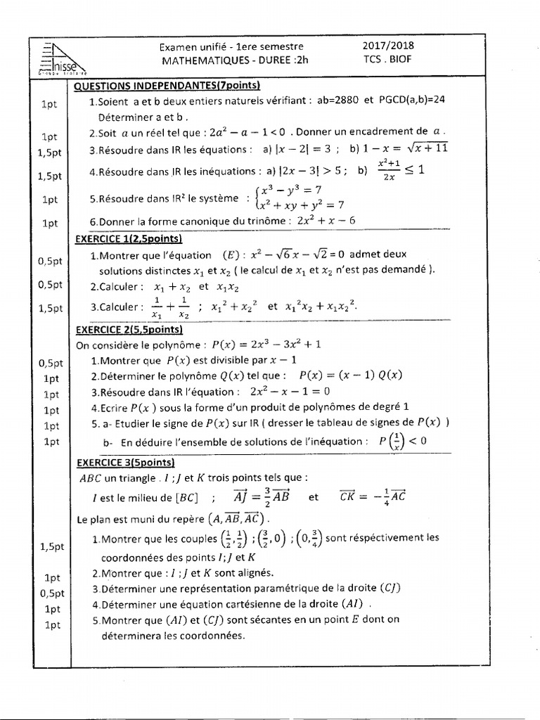 GSA - TCS - 1718 - S1 - S1 - EB1 - Maths (1) (1) - 250312 - 144026 | PDF
