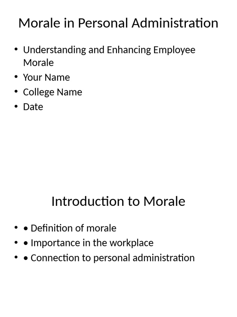Enhancing Employee Morale Strategies | PDF
