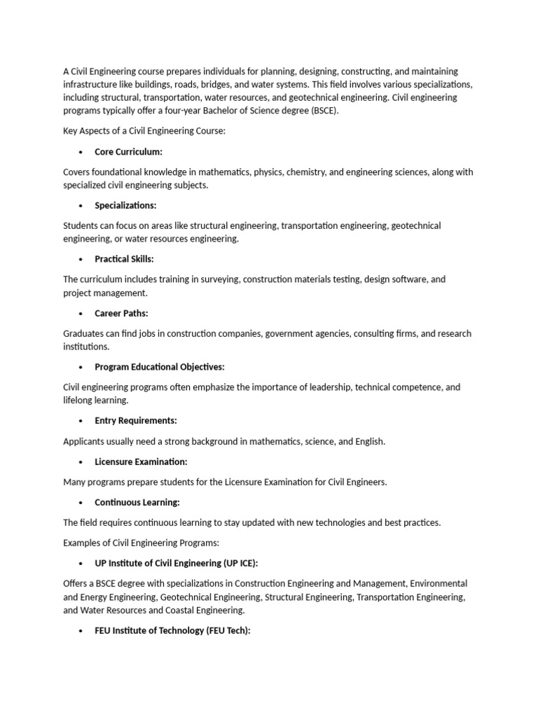 A Civil Engineering Course Pdf Civil Engineering Engineering