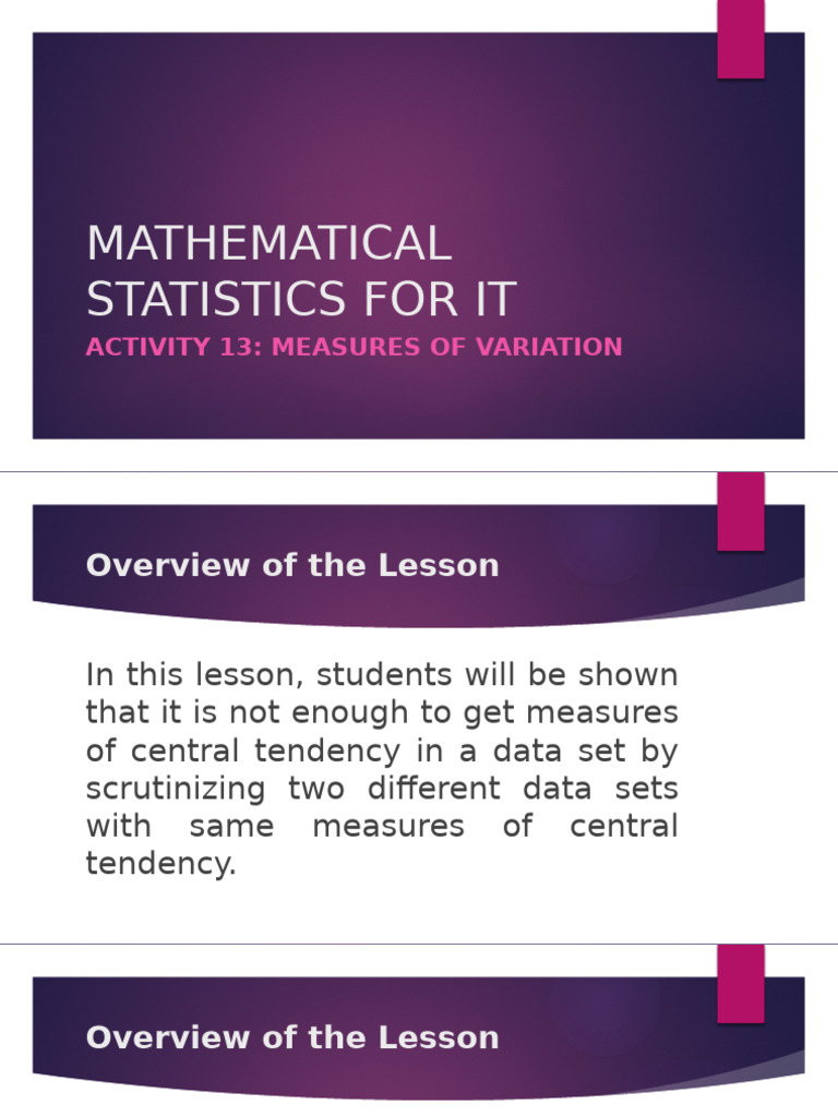 Measures of Variation | PDF | Statistical Dispersion | Standard Deviation