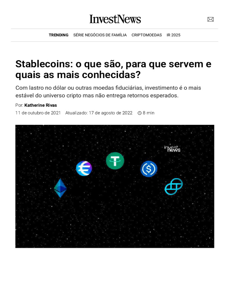 Stablecoins - o Que São, para Que Servem e Mais Conhecidas | PDF ...