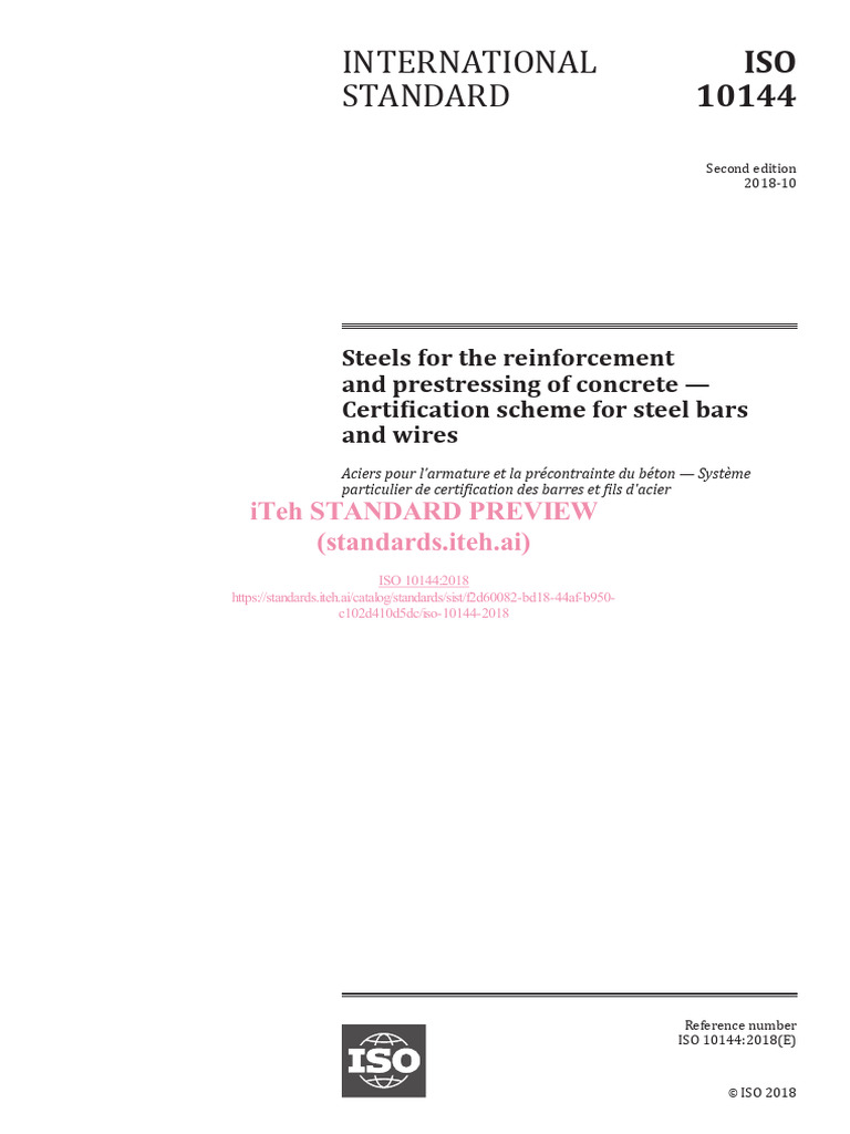ISO 10144:2018 Certification for Steel Bars | PDF | International ...