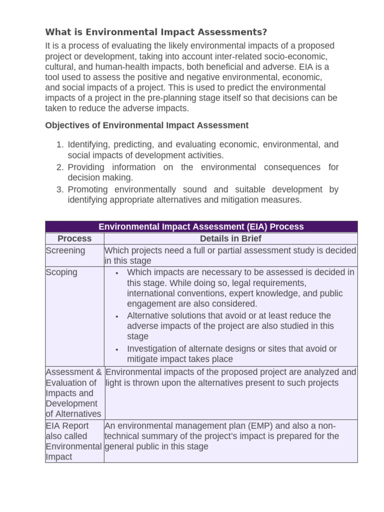 What Is Environmental Impact Assessments | PDF | Environmental Impact ...