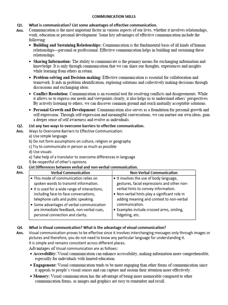 Effective Communication Skills Guide | PDF | Communication | Nonverbal ...