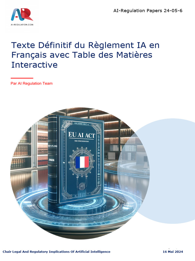 Règlement IA : Texte et Table des Matières | PDF | Intelligence ...