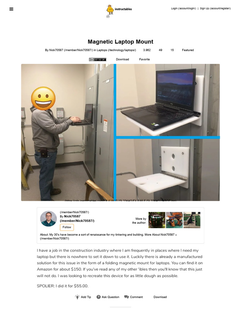 DIY Magnetic Laptop Mount Guide | PDF | Drill | Screw