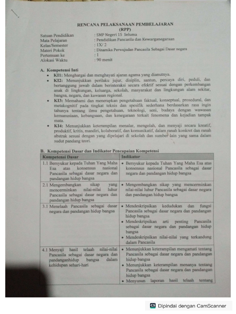 RPP PPKN Kelas IX | PDF