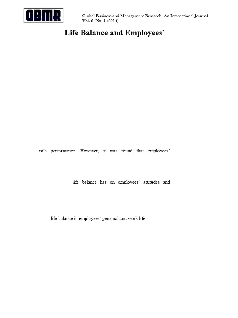 Work-Life_Balance_and_Employee | PDF | Work–Life Balance | Attitude ...