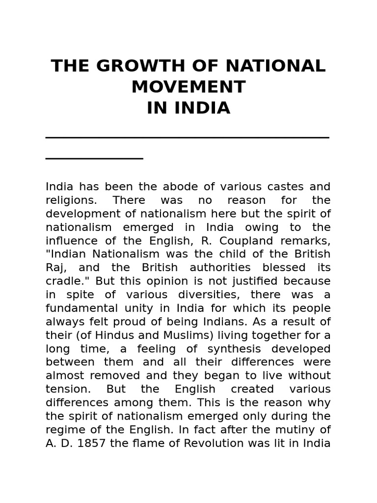 Rise of Nationalism in India | PDF | British Raj | Partition Of India