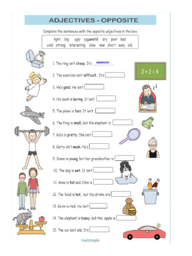 Adjective Opposite | PDF