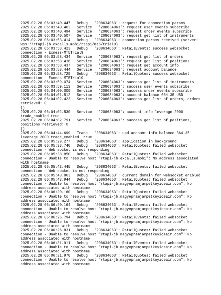 Websocket Connection Debug Log | PDF | Distributed Computing | Internet ...